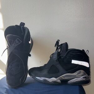 Jordan Black and Silver Men's Shoes